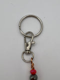 Letter “E” Beaded Wire Keychain(Ring)/Purse Charm/Bag Charm Kel's Lampworked Glass Jewellery & More