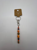 Letter “E” Beaded Wire Keychain(Ring)/Purse Charm/Bag Charm Kel's Lampworked Glass Jewellery & More