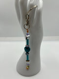 Letter “F” Beaded Wire Keychain(Ring)/Purse Charm/Bag Charm Kel's Lampworked Glass Jewellery & More