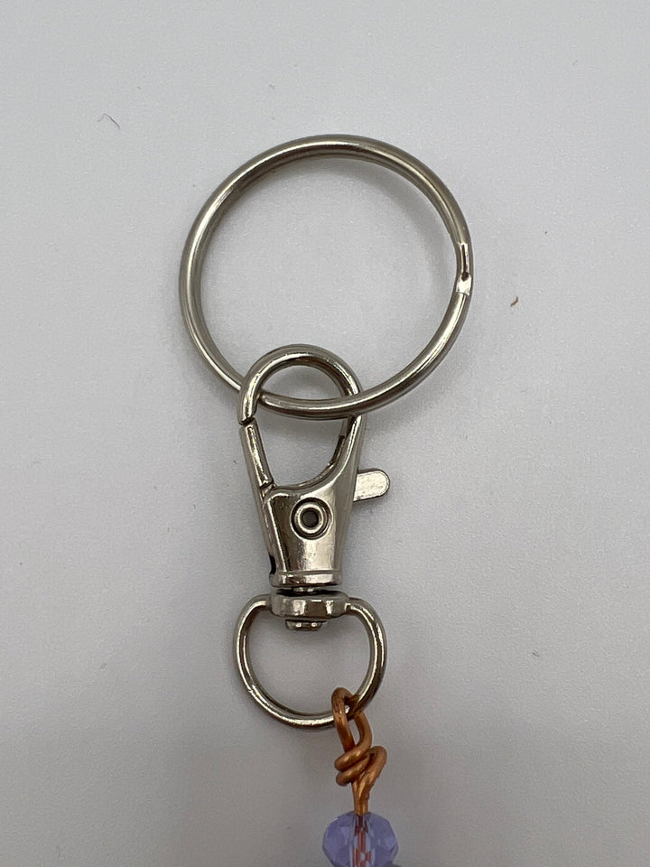 Letter “F” Beaded Wire Keychain(Ring)/Purse Charm/Bag Charm Kel's Lampworked Glass Jewellery & More