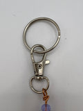 Letter “F” Beaded Wire Keychain(Ring)/Purse Charm/Bag Charm Kel's Lampworked Glass Jewellery & More