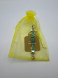 Letter “F” Beaded Wire Keychain(Ring)/Purse Charm/Bag Charm Kel's Lampworked Glass Jewellery & More