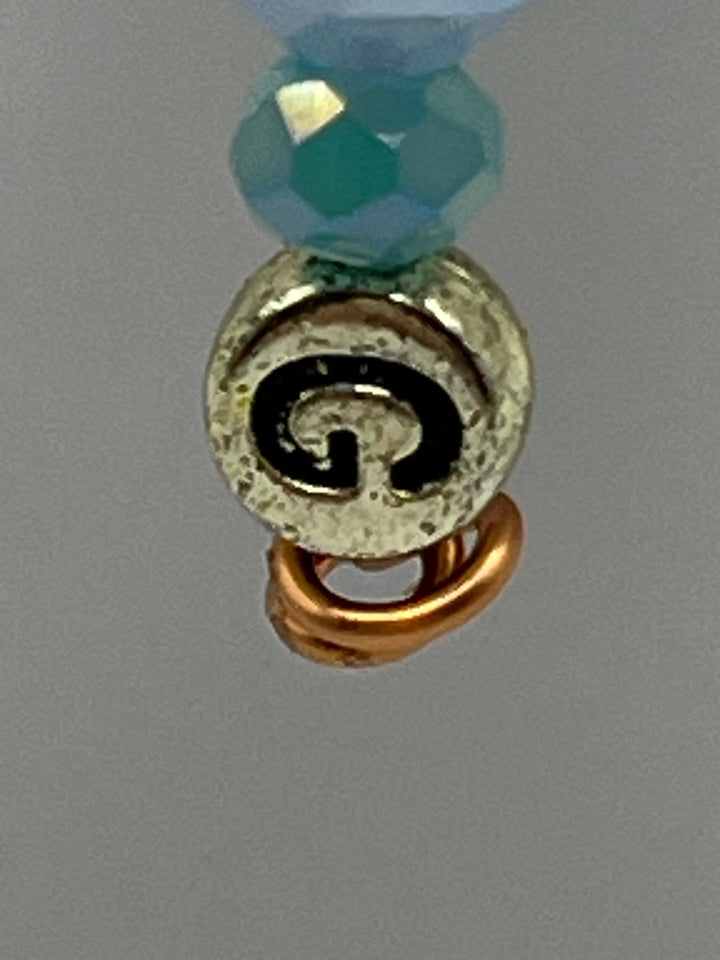 Letter “G” Beaded Wire Keychain(Ring)/Purse Charm/Bag Charm Kel's Lampworked Glass Jewellery & More