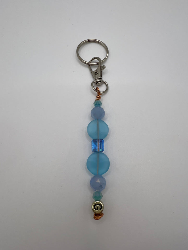 Letter “G” Beaded Wire Keychain(Ring)/Purse Charm/Bag Charm Kel's Lampworked Glass Jewellery & More