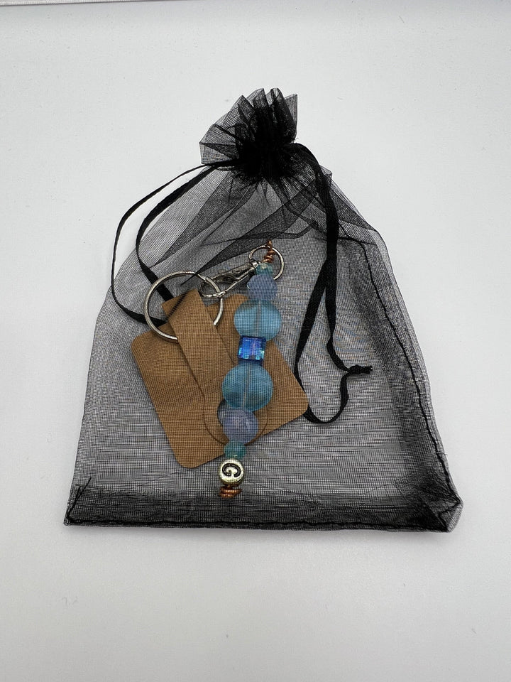 Letter “G” Beaded Wire Keychain(Ring)/Purse Charm/Bag Charm Kel's Lampworked Glass Jewellery & More