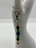 Letter  “H” Beaded Wire Keychain(Ring)/Purse Charm/Bag Charm Kel's Lampworked Glass Jewellery & More