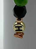 Letter  “H” Beaded Wire Keychain(Ring)/Purse Charm/Bag Charm Kel's Lampworked Glass Jewellery & More