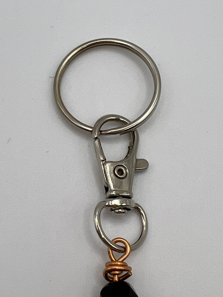 Letter  “H” Beaded Wire Keychain(Ring)/Purse Charm/Bag Charm Kel's Lampworked Glass Jewellery & More