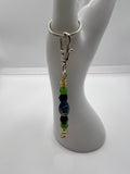 Letter  “I” Beaded Wire Keychain(Ring)/Purse Charm/Bag Charm Kel's Lampworked Glass Jewellery & More