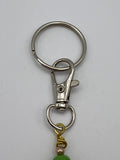 Letter  “I” Beaded Wire Keychain(Ring)/Purse Charm/Bag Charm Kel's Lampworked Glass Jewellery & More