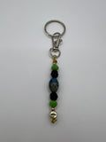 Letter  “I” Beaded Wire Keychain(Ring)/Purse Charm/Bag Charm Kel's Lampworked Glass Jewellery & More