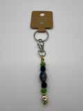 Letter  “I” Beaded Wire Keychain(Ring)/Purse Charm/Bag Charm Kel's Lampworked Glass Jewellery & More