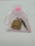 Letter  “I” Beaded Wire Keychain(Ring)/Purse Charm/Bag Charm Kel's Lampworked Glass Jewellery & More