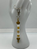 Letter  “J” Beaded Wire Keychain(Ring)/Purse Charm/Bag Charm Kel's Lampworked Glass Jewellery & More
