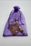 Letter  “J” Beaded Wire Keychain(Ring)/Purse Charm/Bag Charm Kel's Lampworked Glass Jewellery & More