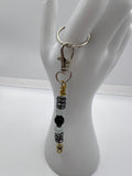 Letter  “K” Beaded Wire Keychain(Ring)/Purse Charm/Bag Charm Kel's Lampworked Glass Jewellery & More