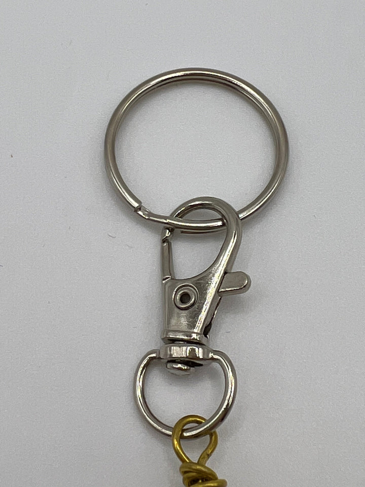 Letter  “K” Beaded Wire Keychain(Ring)/Purse Charm/Bag Charm Kel's Lampworked Glass Jewellery & More