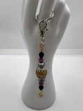 Letter  “L” Beaded Wire Keychain(Ring)/Purse Charm/Bag Charm Kel's Lampworked Glass Jewellery & More