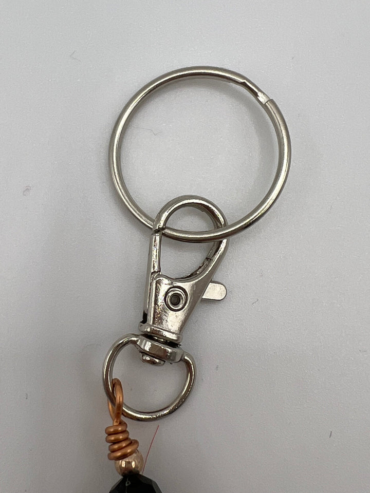 Letter  “L” Beaded Wire Keychain(Ring)/Purse Charm/Bag Charm Kel's Lampworked Glass Jewellery & More