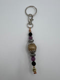 Letter  “L” Beaded Wire Keychain(Ring)/Purse Charm/Bag Charm Kel's Lampworked Glass Jewellery & More