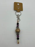 Letter  “L” Beaded Wire Keychain(Ring)/Purse Charm/Bag Charm Kel's Lampworked Glass Jewellery & More