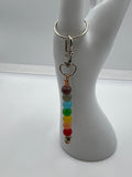 Letter  “M” Beaded Wire Keychain(Ring)/Purse Charm/Bag Charm Kel's Lampworked Glass Jewellery & More