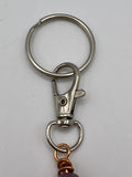 Letter  “M” Beaded Wire Keychain(Ring)/Purse Charm/Bag Charm Kel's Lampworked Glass Jewellery & More