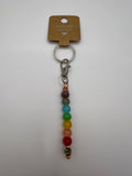 Letter  “M” Beaded Wire Keychain(Ring)/Purse Charm/Bag Charm Kel's Lampworked Glass Jewellery & More