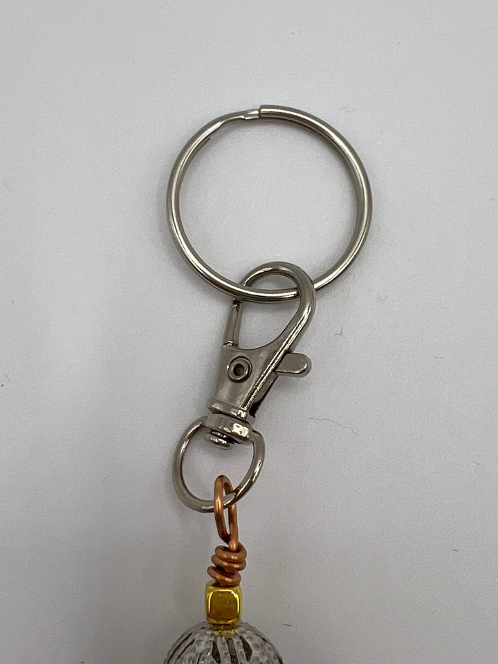 Letter  “N” Beaded Wire Keychain(Ring)/Purse Charm/Bag Charm Kel's Lampworked Glass Jewellery & More