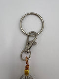 Letter  “N” Beaded Wire Keychain(Ring)/Purse Charm/Bag Charm Kel's Lampworked Glass Jewellery & More