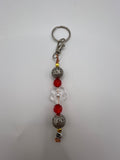 Letter  “N” Beaded Wire Keychain(Ring)/Purse Charm/Bag Charm Kel's Lampworked Glass Jewellery & More