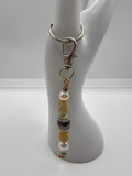 Letter  “O” Beaded Wire Keychain(Ring)/Purse Charm/Bag Charm Kel's Lampworked Glass Jewellery & More