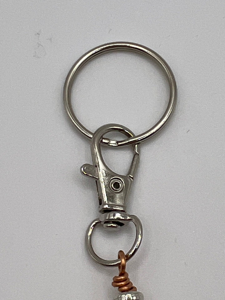 Letter  “O” Beaded Wire Keychain(Ring)/Purse Charm/Bag Charm Kel's Lampworked Glass Jewellery & More