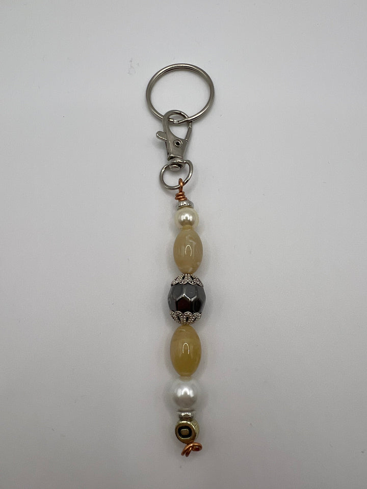 Letter  “O” Beaded Wire Keychain(Ring)/Purse Charm/Bag Charm Kel's Lampworked Glass Jewellery & More