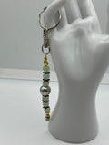 Letter  “P” Beaded Wire Keychain(Ring)/Purse Charm/Bag Charm Kel's Lampworked Glass Jewellery & More