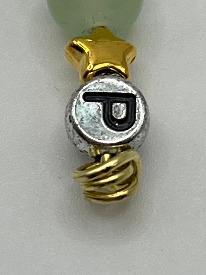 Letter  “P” Beaded Wire Keychain(Ring)/Purse Charm/Bag Charm Kel's Lampworked Glass Jewellery & More