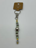 Letter  “P” Beaded Wire Keychain(Ring)/Purse Charm/Bag Charm Kel's Lampworked Glass Jewellery & More