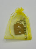 Letter  “P” Beaded Wire Keychain(Ring)/Purse Charm/Bag Charm Kel's Lampworked Glass Jewellery & More