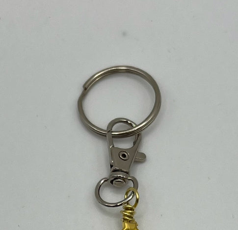 Letter  “P” Beaded Wire Keychain(Ring)/Purse Charm/Bag Charm Kel's Lampworked Glass Jewellery & More