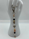 Letter  “Q” Beaded Wire Keychain(Ring)/Purse Charm/Bag Charm Kel's Lampworked Glass Jewellery & More
