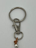 Letter  “Q” Beaded Wire Keychain(Ring)/Purse Charm/Bag Charm Kel's Lampworked Glass Jewellery & More