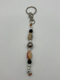 Letter  “Q” Beaded Wire Keychain(Ring)/Purse Charm/Bag Charm Kel's Lampworked Glass Jewellery & More