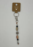 Letter  “Q” Beaded Wire Keychain(Ring)/Purse Charm/Bag Charm Kel's Lampworked Glass Jewellery & More