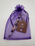 Letter  “Q” Beaded Wire Keychain(Ring)/Purse Charm/Bag Charm Kel's Lampworked Glass Jewellery & More