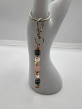 Letter  “R” Beaded Wire Keychain(Ring)/Purse Charm/Bag Charm Kel's Lampworked Glass Jewellery & More