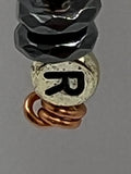 Letter  “R” Beaded Wire Keychain(Ring)/Purse Charm/Bag Charm Kel's Lampworked Glass Jewellery & More