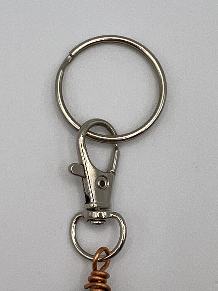 Letter  “R” Beaded Wire Keychain(Ring)/Purse Charm/Bag Charm Kel's Lampworked Glass Jewellery & More