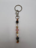 Letter  “R” Beaded Wire Keychain(Ring)/Purse Charm/Bag Charm Kel's Lampworked Glass Jewellery & More