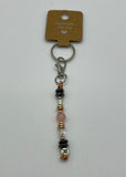 Letter  “R” Beaded Wire Keychain(Ring)/Purse Charm/Bag Charm Kel's Lampworked Glass Jewellery & More