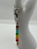 Letter  “S” Beaded Wire Keychain(Ring)/Purse Charm/Bag Charm Kel's Lampworked Glass Jewellery & More